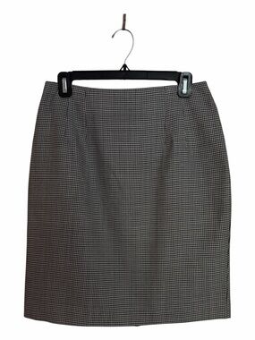 Classic Smart Parts Petites Houndstooth Pencil Black White Lined Skirt